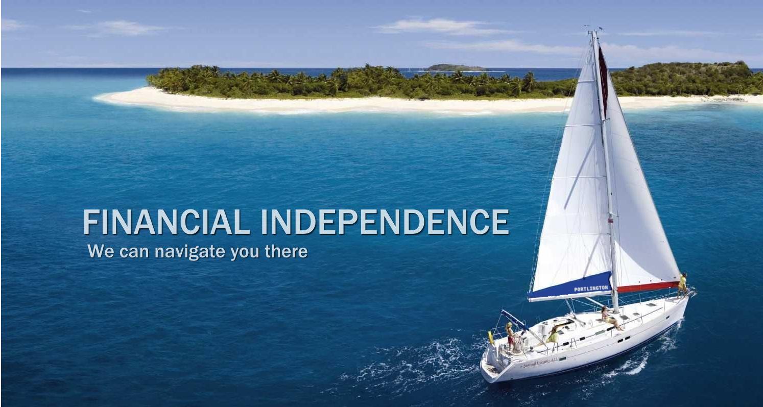 Financial Independence - Portlington Financial can navigate you there - Financial Planner on sailboat